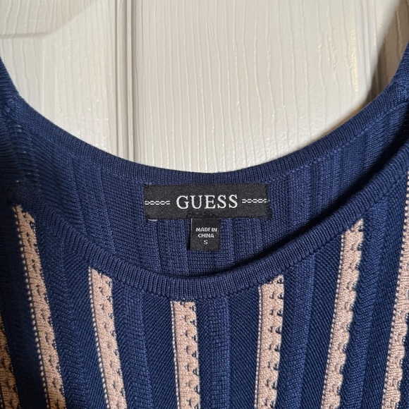 Guess Blue and Cream Striped Knit Flare Dress Size S - Picture 8 of 12